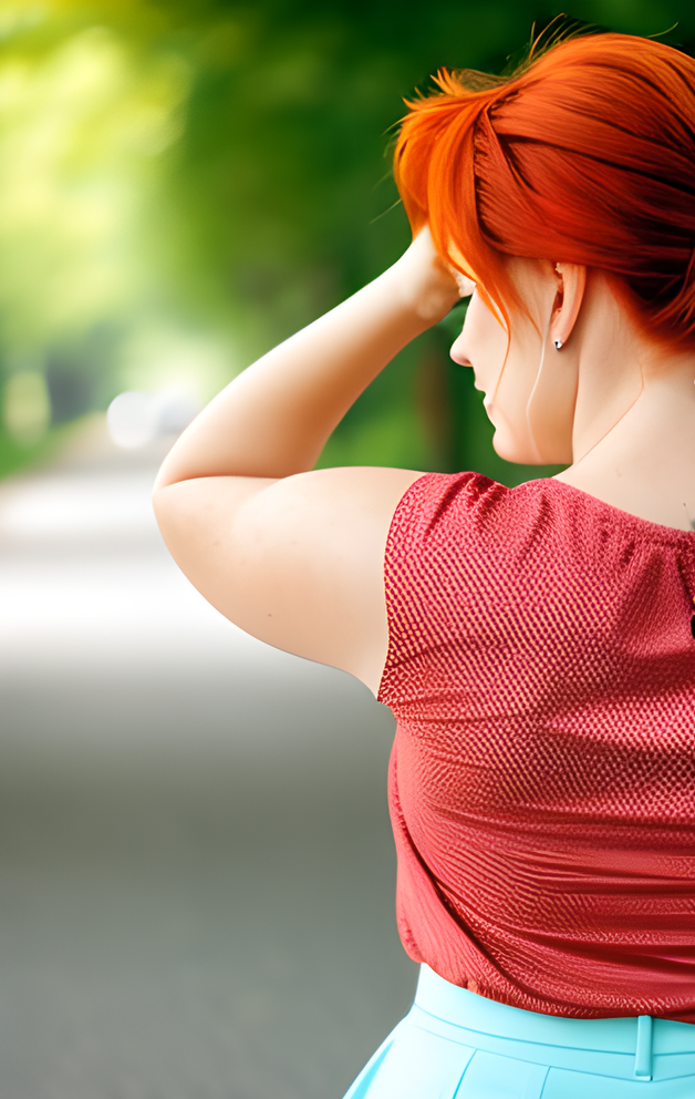 Frau mit roten Haaren hält sich vor Überforderung den Kopf und schaut zur Seite